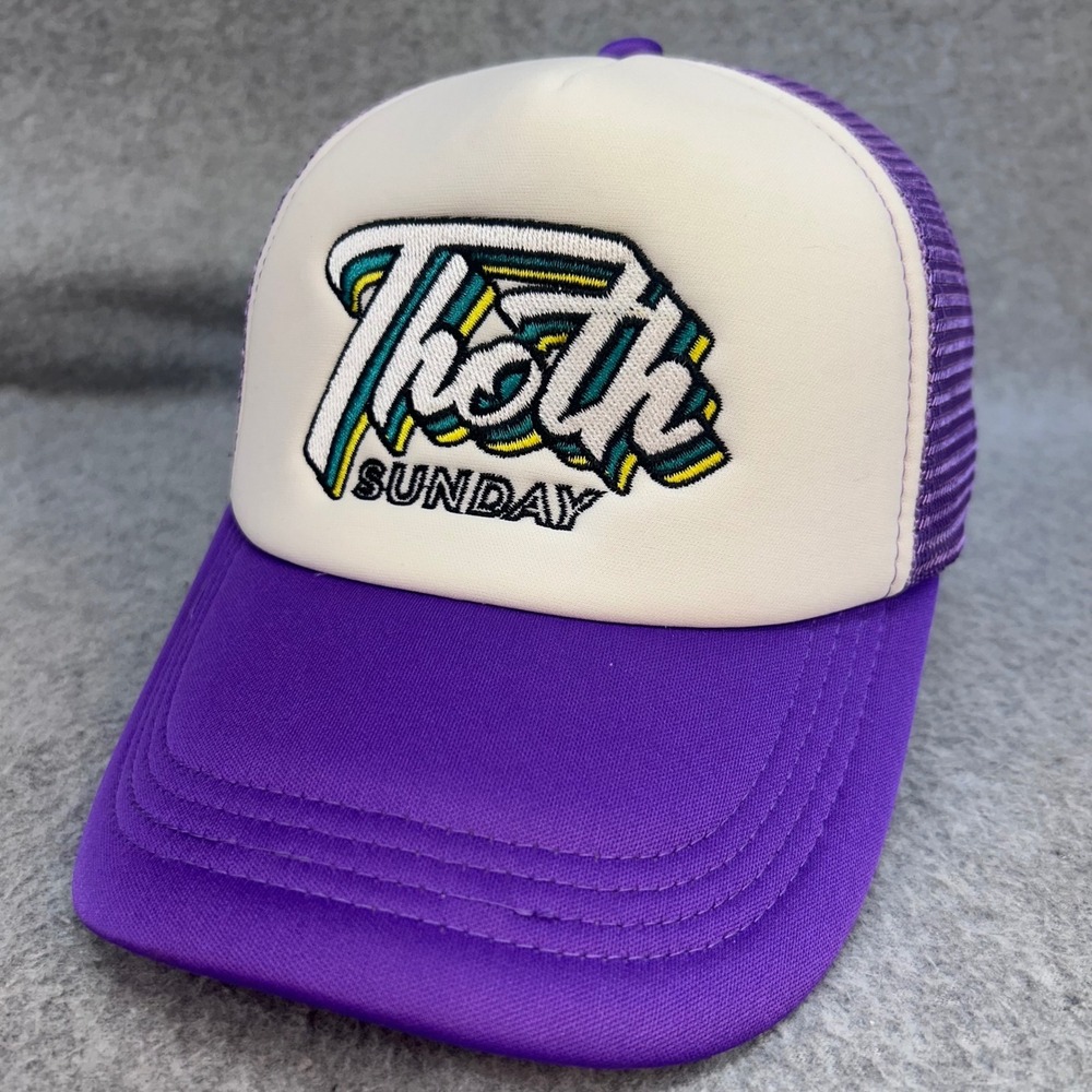 Thoth Sunday Mens Purple Unbranded Trucker Hat Embroidered Mesh Snapback OSFM